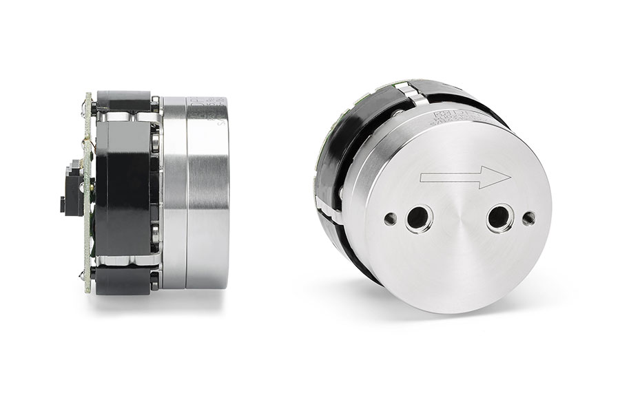 Diener Precision Pumps: Profile and front view of the Silencer Series ink jet pump gear.